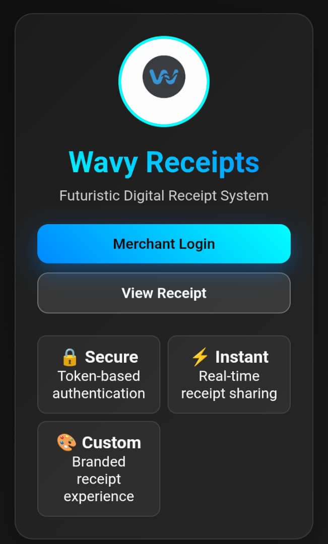 Wavy Receipts App Interface